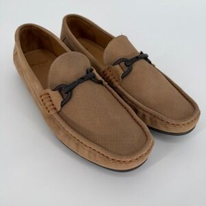 Alan Payne Mens Tan Como Perforated Suede Driving Loafers Bit Detail 11.5 10308